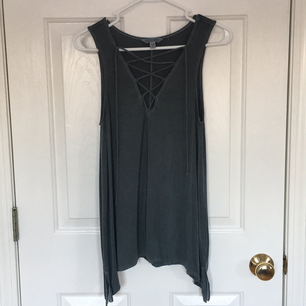 American Eagle Lace-Up Top